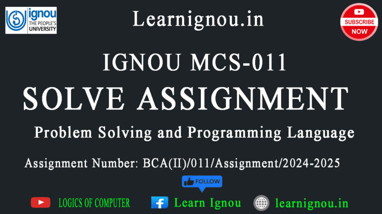 MCS011 Solve Assignment