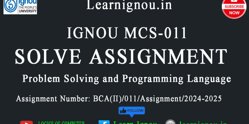 MCS011 Solve Assignment